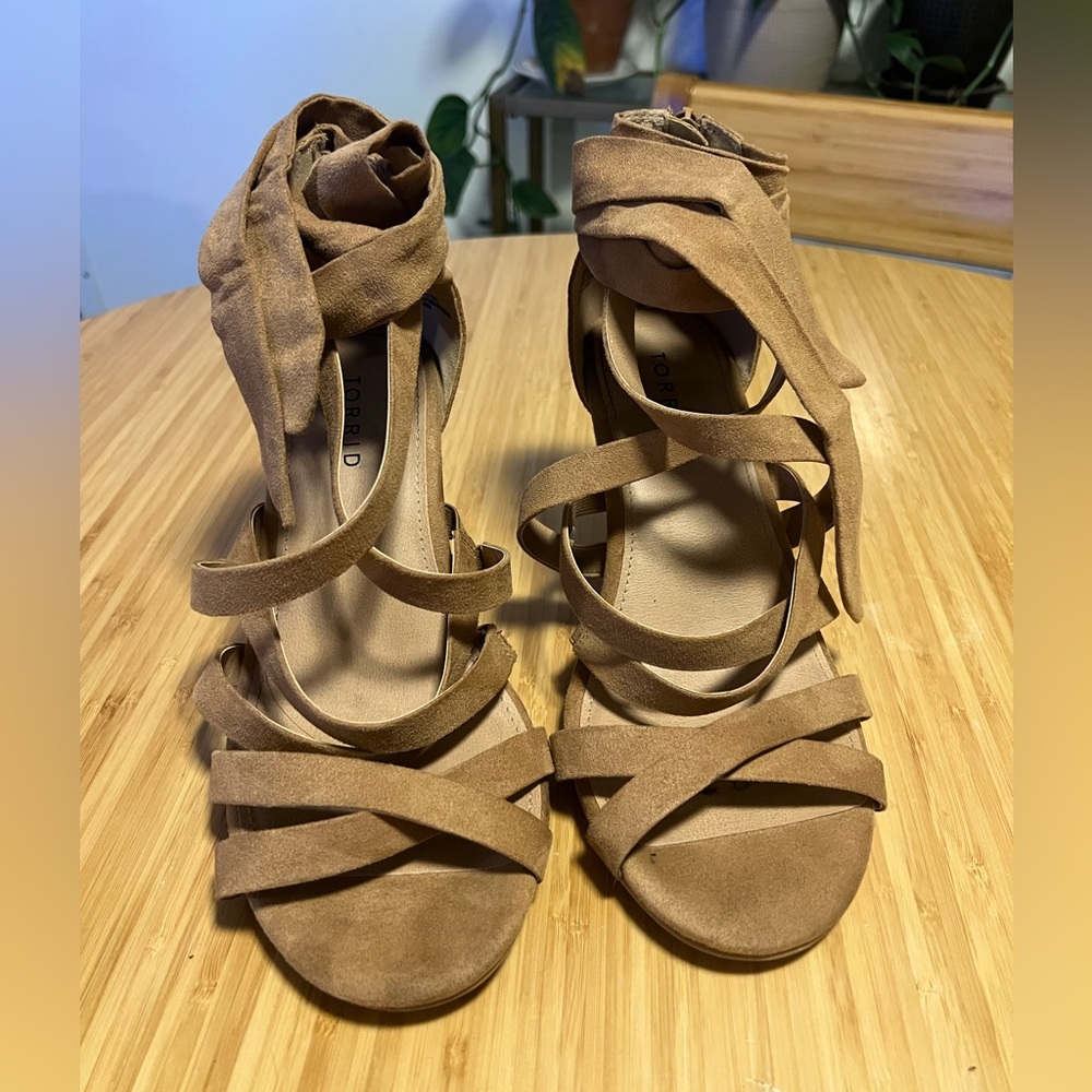 Torrid Lace-Up Cone Heel Sandals - US 8W